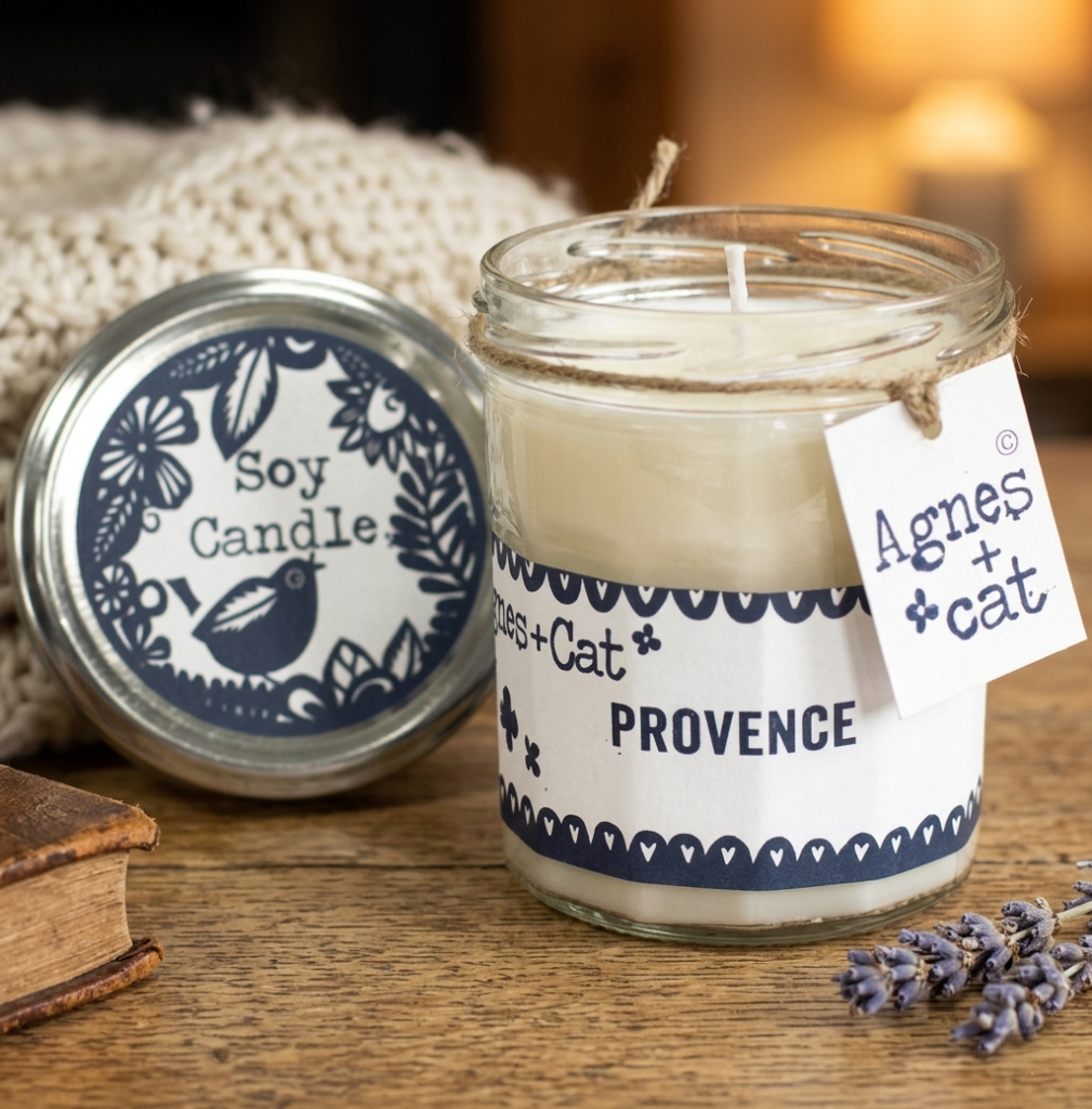 Bougie en cire de soja – Parfum Provence – 220 g | Ambiance douce & chaleureuse”