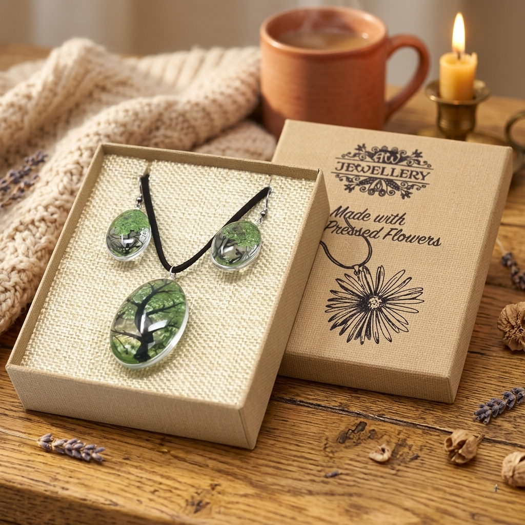 🌿 Bijoux Fleurs Pressées – Arbre de Vie « Sève d’Espoir »